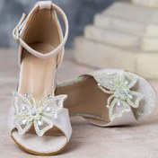 Resim Kız Çocuk Topuklu Ayakkabı Beyaz Kelebek 