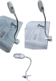 Resim QNİAY Kıskaçlı Led Masa Lambası Yeni Kitap Okuma Işığı Spirali Kıskaçlı Led Lamba ( Pil Hediyeli) 