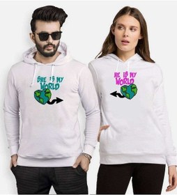 Resim Tshirthane My World Sevgili Kombinleri Kapüşonlu Kombini 
