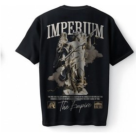Resim Bumeta Imperium Graphic Streetwear Oversize Unisex Tişört T-shirt Siyah 