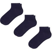 Resim MEM SOCKS Unisex Çocuk Siyah Bambu Patik Çorap 3'lü 