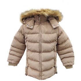 Resim Life For Moda Kız Çocuk İçi Peluş Astarlı Çıkarılabilir Kapüşonlu Su Geçirmez Mont Kaban 3021 Vizon 