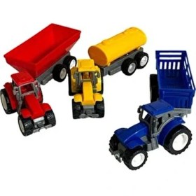 Resim Nizam Traktör Seti Üçlü Oyuncak Kamyon ve İş Makinesi 2-4 Yaş Çocuklar İçin Eğitici 