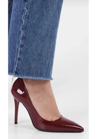 Resim Asya Kadın İnce Topuklu Stiletto Ayakkabı Pudra Rugan 