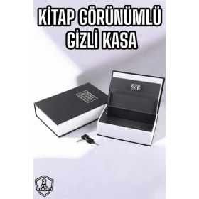 Resim Büyük Boy Anahtarlı Kitap Görünümlü Gizli Kasa Çelik Kasa Altın Kasası - Lisinya 
