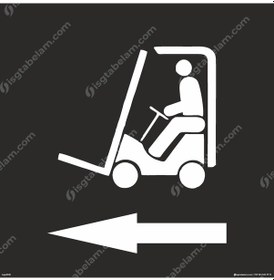 Resim Sola Oklu Forklift Boyama Şablonu 