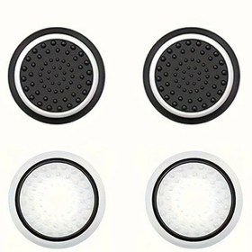 Resim Willowhaven Xahpower 4'lü Silikon Yeniden Kullanılabilir Işıklı Joystick Kapakları Ps4 Ps3 Ps2 Xbox One 360 İçin Siyah Beyaz 