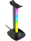 Resim AyrStore EliteRack RGB Gaming USB3.0 Oyuncu Kulaklık Standı 