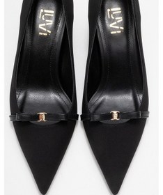 Resim Luvishoes Luvi Shoes Annıe Siyah Fiyonklu Kadın Topuklu Ayakkabı Siyah 