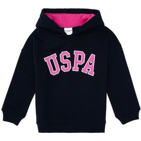 Resim U.S. Polo Assn. Kız Çocuk Lacivert Şardonlu Kapüşonlu Sweatshirt 50317890-VR033 