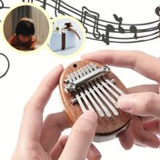 Resim Mini Kalimba Parmak Piyano 8 Anahtarlı Ahşap Asılı İpi ile, Harika Parmak Piyano Aracı, Arkadaşlar için İdeal Hediye, Sevgililer Günü, Yetişkin Başlangıçlar için 