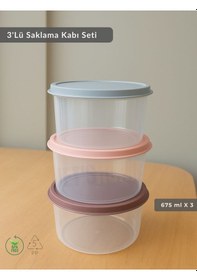 Resim Jet's Home 3'lü Saklama Kabı Bpa Free Hava Almaz Sızdırmaz Beslenme Kabı 675 Ml Şeffaf 