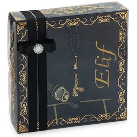 Resim Anneler Gününe Özel Hediyelik Kutulu Tesbih Zikirmatik İsimli Seccade Seti Siyah 