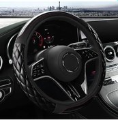 Resim Dashanshop Siyah Karbon Fiber Yumuşak Masaj Torbası Çift Ayırma Direksiyon Kılıfı Anti Kaygan 14 5 15 Inç Siyah 