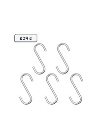 Resim Pazly 5 Adet Paslanmaz Çelik S Kanca - Dayanıklı Asma Askısı, 50kg Kapasite, Mutfak, Banyo İçin 