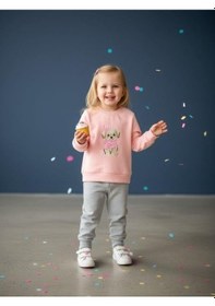 Resim Zekids Kız Bebek Pamuklu Köpek Baskılı Eşofman Takımı-16567 Pembe 