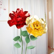 Resim 1 adet Dev Gül Çiçeği Başı - 11,81 İnç Gerçekçi Yapay Gül, Altın Sarı Polyester Çiçek Takımı, Sevgililer Günü, Düğünler, Partiler ve Etkinlik Dekorasyonları için, Bakımı Gerektirmez, Parti Dekoru | Gerçekçi Yapay Gül | Dayanıklı Plastik, Yapay Açık Hava Çiçekleri 