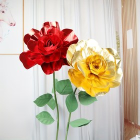 Resim 1 adet Dev Gül Çiçeği Başı - 11,81 İnç Gerçekçi Yapay Gül, Altın Sarı Polyester Çiçek Takımı, Sevgililer Günü, Düğünler, Partiler ve Etkinlik Dekorasyonları için, Bakımı Gerektirmez, Parti Dekoru | Gerçekçi Yapay Gül | Dayanıklı Plastik, Yapay Açık Hava Çiçekleri 