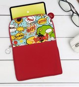 Resim Bk Gift Gift Pop Art Tasarımlı Taşınabilir Koruyucu Tablet Kılıfı & Organizer Çanta - Kırmızı-3 