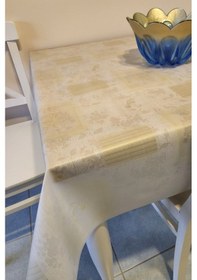 Resim Ithal Pvc Muşamba - Desenli Silinebilir Masa Örtüsü Tnr 08 Krem 