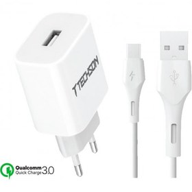Resim Techson TC05-12T 3A Fast Hızlı Qualcomm Quick Charge 3.0 Type-C Kablolu Şarj Seti 