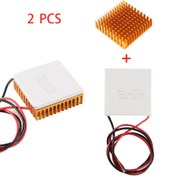 Resim 1 adet TEC1-12706 Yarı İletken Soğutma Plakası, 12V 6A Isı Söndürücü Termoelektrik Soğutucu Modülü + 1 adet 40Mm Isı Söndürücü. 