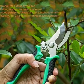 Resim Ergonomik Paslanmaz Çelik Budama Makası - Çok Fonksiyonlu Bahçe Makasları, Kaymaz Sap, Dayanıklı Dal Kesici Bahçe ve Çim Bakımı için 