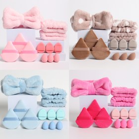 Resim 12 Makyaj Aracı İçerir, Bunların İçinde 1 Yay Başlıklı Bandana, 2 Bileklik, 3 Mini Makyaj Süngeri, 3 Üçgen Pudra Süngeri ve 3 Parmak Şeklinde Mini Sünger Bulunur. Bir Fondöten Karıştırma Güzellik Süngeri, Sıvı, Krem ve Pudra ile Mükemmel Bir İşlev Gösterir. Çok Renkli Makyaj Süngerleri, Tüm Cilt Tipleri İçin Lateks İçermeyen ve Uygun Bir Şekildedir. 