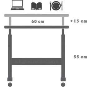 Resim servetavcı Yükseklik Ayarlı Laptop Sehpası Atlantik Çam 60 x 40 cm 