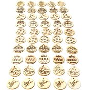 Resim Hfambition Paskalya Ev Dekorasyonu 50 Adet Ahşap Dıy Yumurta Seti 10 Farklı Model, Her Model 5 Adet 