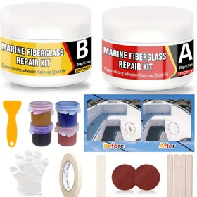 Resim Tekne Kiti, Deniz Fiberglas Epoksi Dolgu, Jet Skilerden Yatlar'a Çeşitli Teknelerin Tamiri İçin Kullanılır, Çip, Çizik, Çatlaklar ve Delikler Dahil 