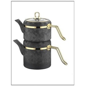 Resim Brioni RSK-02TK Royal Stone Takım Çaydanlık Kumtaşı&Altın Koyu gri 