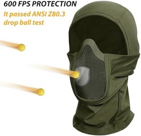 Resim AOUTACC Balaclava Airsoft Örgü Maske, Ninja Tarzı Tam Yüz Koruma Kapüşonu, Cs Savaş Oyunu, BB Silahı, Avcılık, Paintball için 
