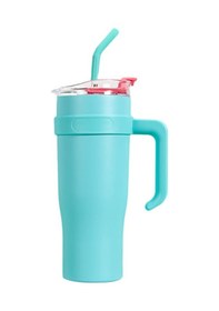 Resim Vkemall 304 Çelik 1.2l 40oz Sürekli Isı Tutucu Cam, Pipetli Büyük Kapasiteli, Soğuk-sıcak İçki, El Tutuculu, Arabaya Uygun, Mavi 