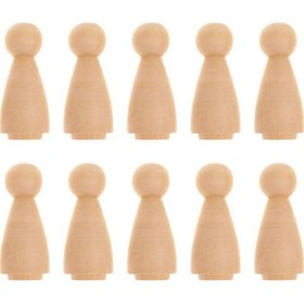 Resim Hangfox Ahşap Oyuncak Dekoratif Figürler, Ev Dekoru İçin El Yapımı Boyama Seti, 10 Adet, Çeşitli Stiller, Odalarınızı Zenginleştirir 