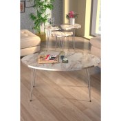 Resim Gold Falez Zigon Sehpa ve Orta Sehpa Eli̇ps Set Gümüş Efes Tel 