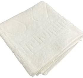 Resim Geometrik Desenli Beyaz Ayak Havlusu, Banyo Paspası 