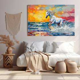 Resim Renklerin İçinde Koşan At - 100x70 