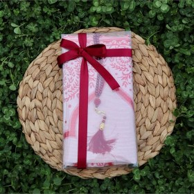 Resim Hediyelik Pamuklu Seccade Seti S1004 Siyah Kırmızı 