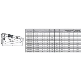 Resim Karabina Vidalı 10 mm ( 2 Adet ) 