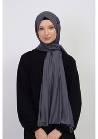 Resim Manolyaşal İslamic Hijab Tesettür Penye Şal - 70 X 180 / Füme Füme 