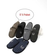 Resim Moda Devrin 5'li Paket M Kışlık Terlik Ev Terliği Çeyiz Bohça Seti Misafir Terliği 