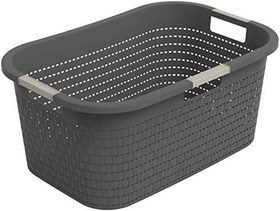 Resim Rotho Country çamaşır sepeti 40 l, plastik (PP) BPA içermez, antrasit, 40 l (58,0 x 38,9 x 25,1 cm) 