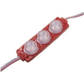 Resim Modül Led Lensli 3 Çipli Renkli Kasa Kırmızı 