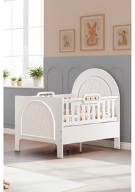 Resim Mdf Beşik, Garden Büyüyen Beşik 90x130 - Garden Karyola 90x190 Beyaz 