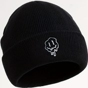 Resim 1 adet Cool Nakışlı Eriyen Gülümseyen Yüz Erkek Örme Şapka 