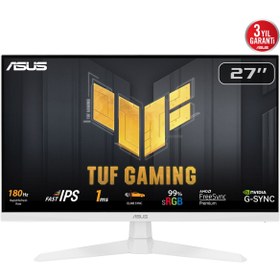 Resim ASUS TUF Gaming VG279Q3A-W 27" 1ms 180Hz Adaptive Sync IPS FHD Beyaz Gaming (Oyuncu) Monitör 