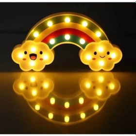 Resim Gülen Bulutlu Gökkuşağı Led Gece Lambası Karışık-çok Renkli 