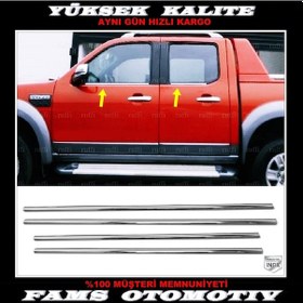 Resim Ford Ranger Paslanmaz Krom Cam Çıta 4 Prç 2005-2012 Arası 