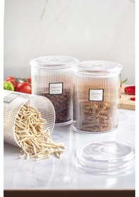 Resim 12'li Barok Yuvarlak Büyük Kavanoz Seti & Saklama Kabı & Erzak Kabı 12 2000 Ml 